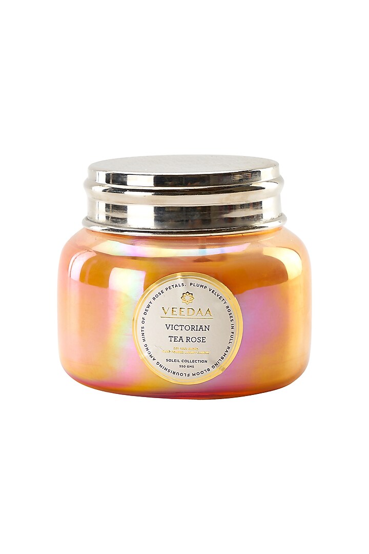 Multi Colored Victorian Tea Rose Macaron Glass Scented Candle by VEEDAA at Pernia's Pop Up Shop