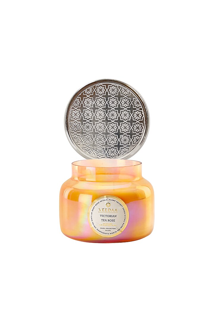 Multi Colored Victorian Tea Rose Macaron Glass Scented Candle by VEEDAA at Pernia's Pop Up Shop