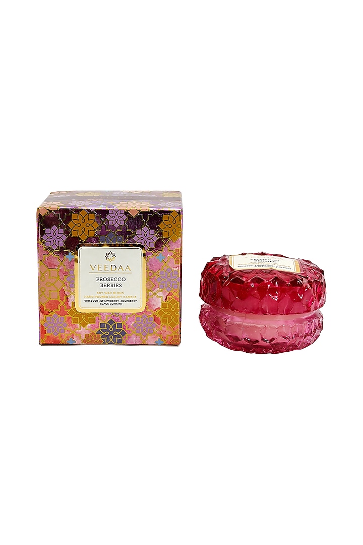 Multi Colored Victorian Tea Rose Crystal Glass Scented Candle by VEEDAA