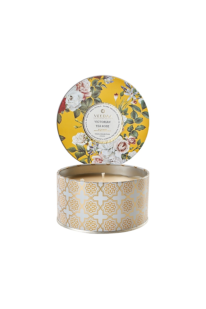 Multi Colored Lily & Black Orchid 3 Wick Tin Scented Candle by VEEDAA at Pernia's Pop Up Shop