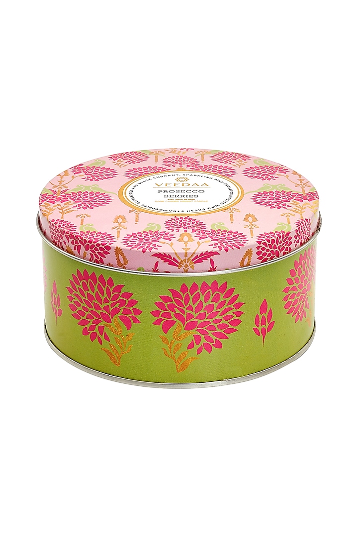 Multi Colored Prosecco Berries 3 Wick Tin Scented Candle by VEEDAA