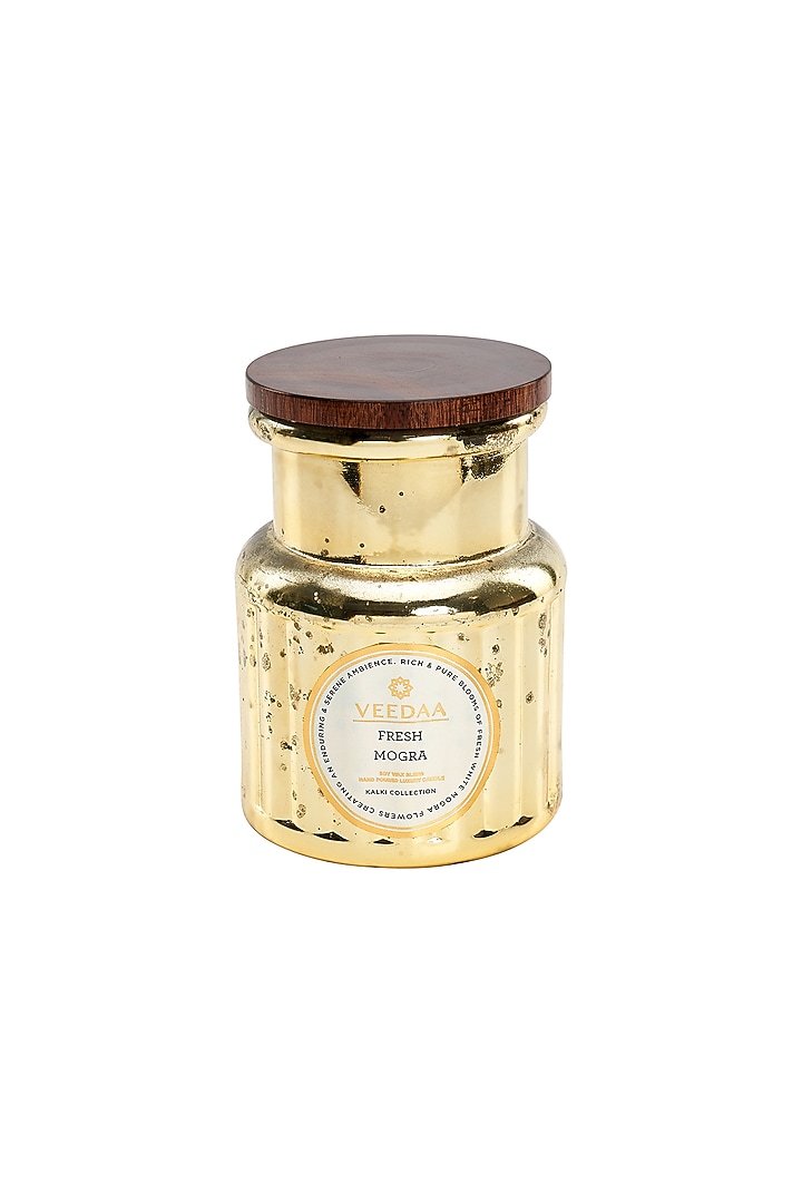 Multi Colored Fresh Mogra Crown Glass Scented Candle by VEEDAA at Pernia's Pop Up Shop