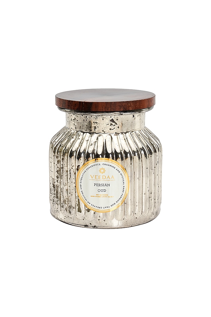 Multi Colored Persian Oud Mercury Glass Scented Candle by VEEDAA at Pernia's Pop Up Shop