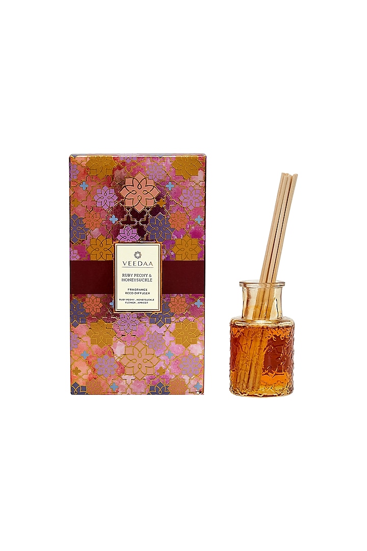 Multi Colored Ruby Peony & Honeysuckle Classic Reed Diffuser by VEEDAA