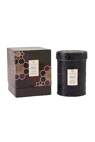 Rose & Nutmeg Mandala Glass Scented Candle by Veedaa