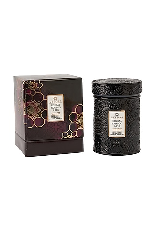Bamboo & Fig Mandala Glass Scented Candle by Veedaa
