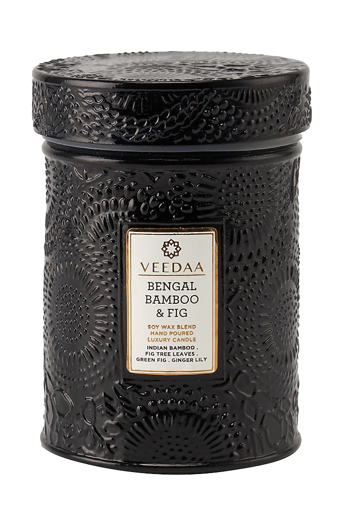 Bamboo & Fig Mandala Glass Scented Candle by Veedaa at Pernia's Pop Up Shop