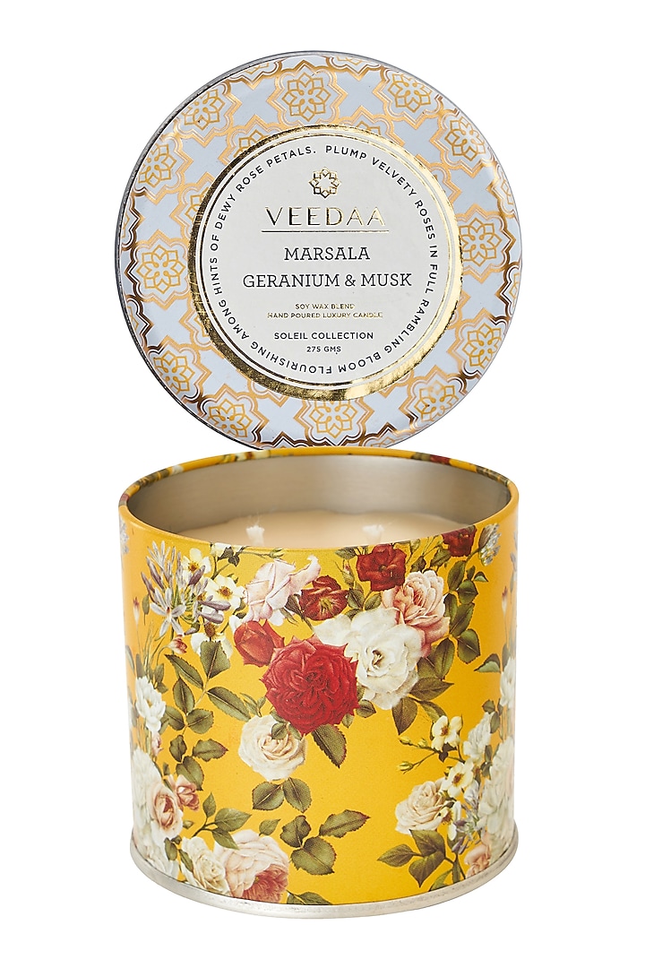 Marsala Geranium & Musk Scented Candle by Veedaa at Pernia's Pop Up Shop