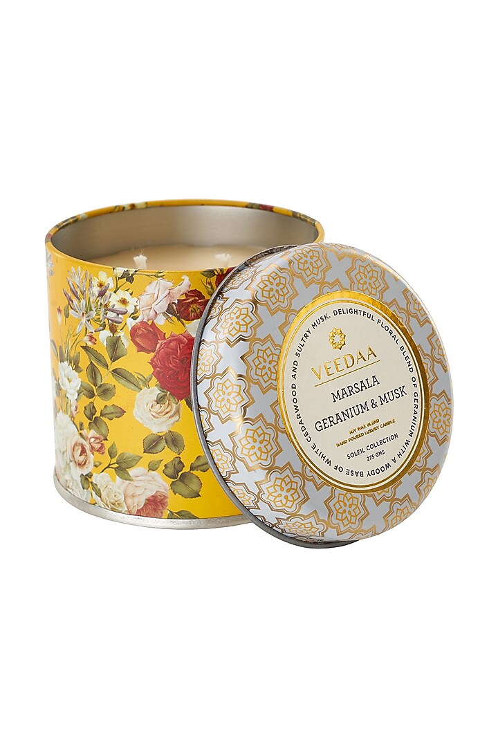 Marsala Geranium & Musk Scented Candle by Veedaa at Pernia's Pop Up Shop