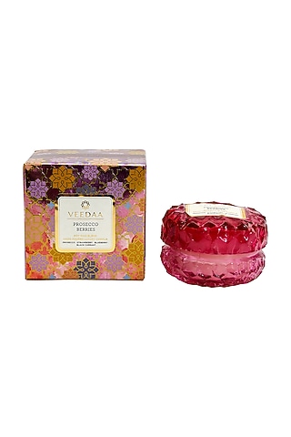 Prosecco Berry Scented Crystal Glass Candle by Veedaa