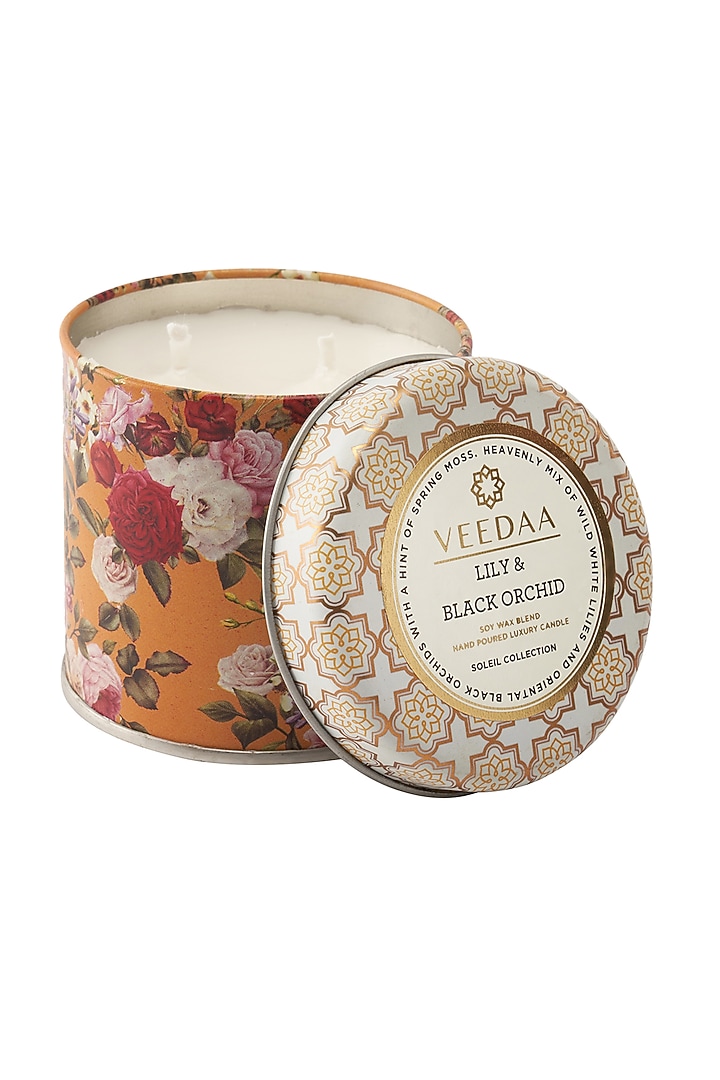 Lily & Black Orchid Mason Tin Scented Candle by Veedaa at Pernia's Pop Up Shop