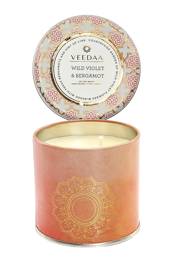 Wild Violet & Bergamot Mason Tin Scented Candle by Veedaa at Pernia's Pop Up Shop
