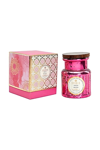 Peach & Brut Champagne Glass Scented Candle by Veedaa