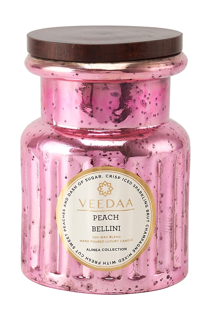 Peach & Brut Champagne Glass Scented Candle by Veedaa at Pernia's Pop Up Shop
