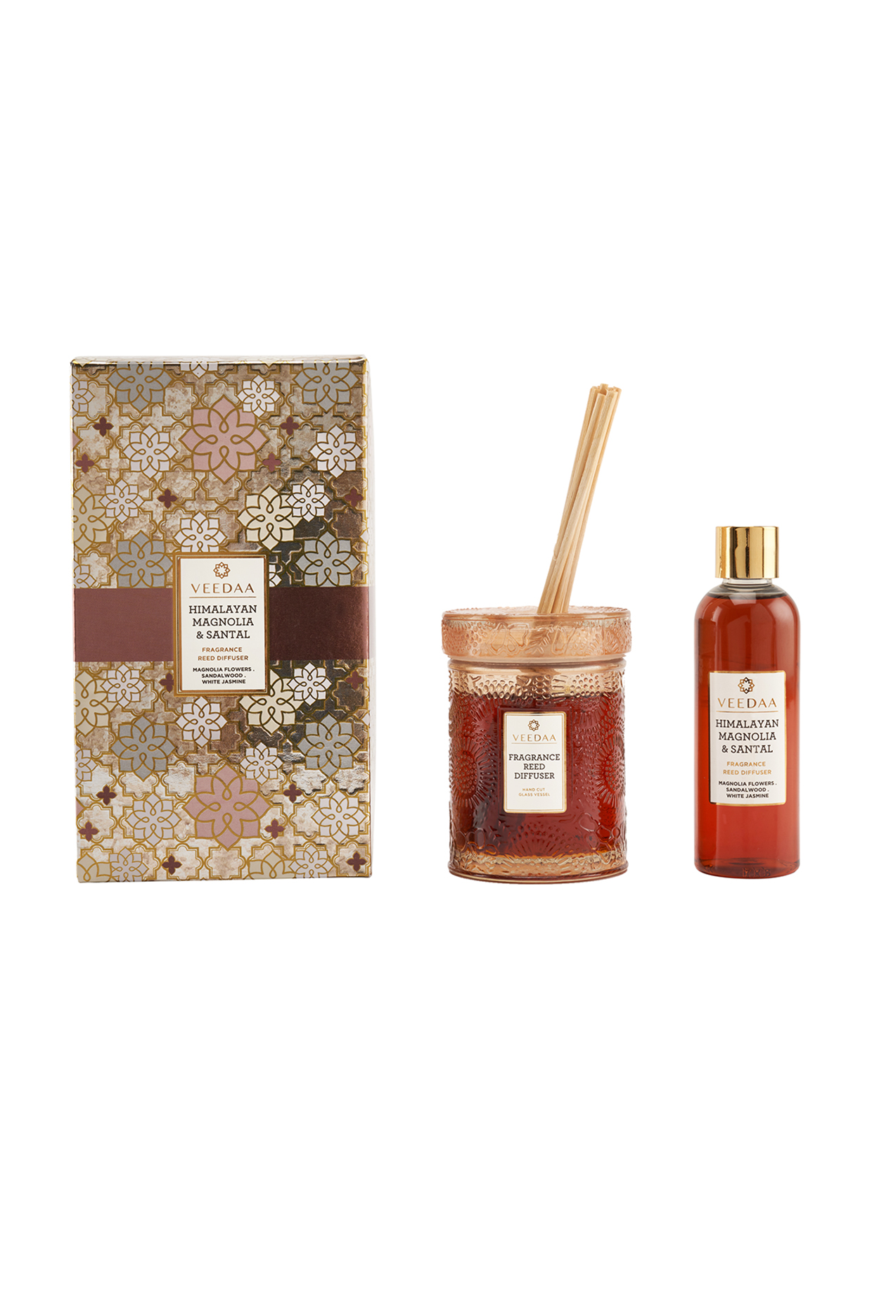 Himalayan Magnolia & Santal Reed Diffuser Set by Veedaa