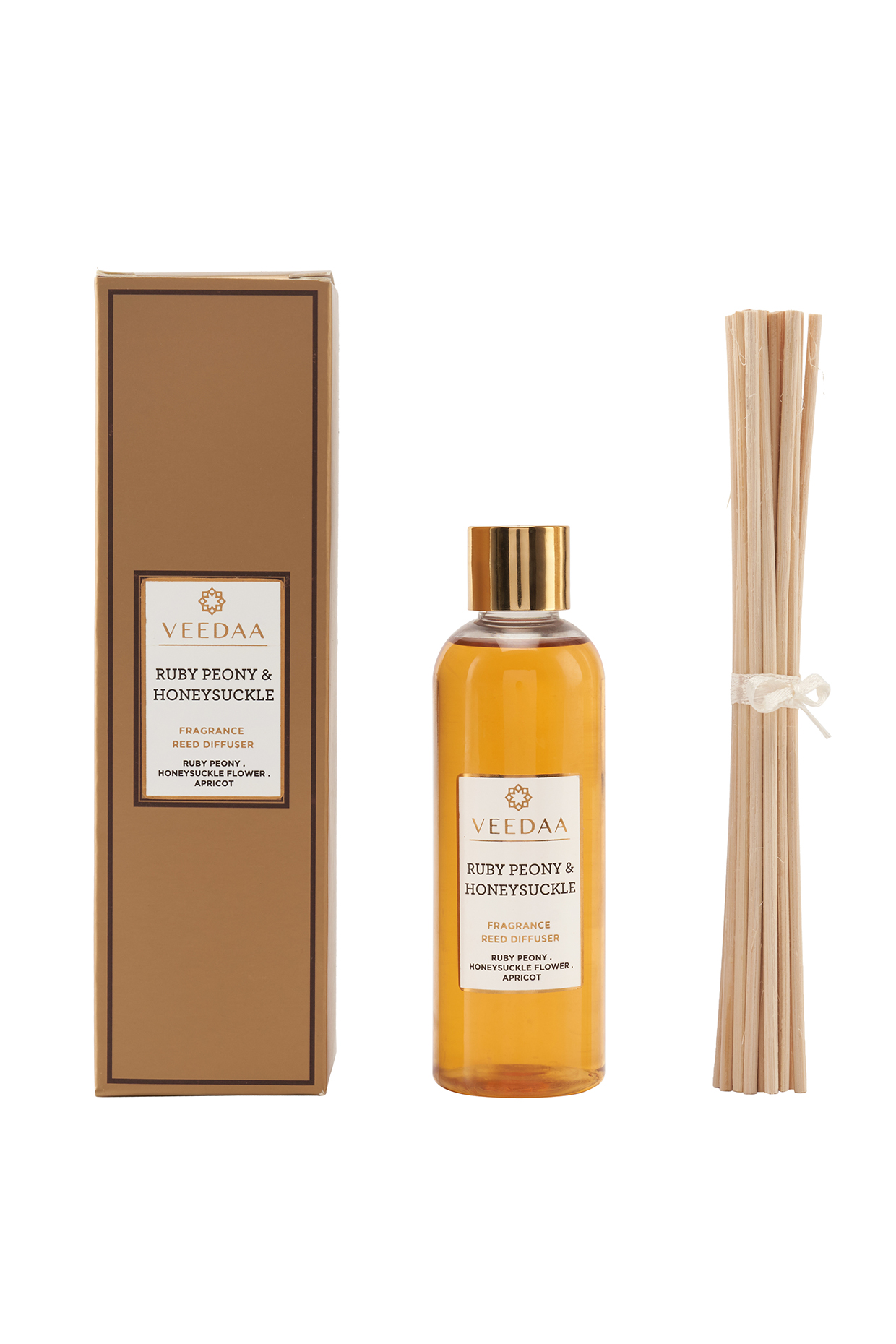 Ruby Peony & Honeysuckle Diffuser Oil Refill & Reeds Set by Veedaa