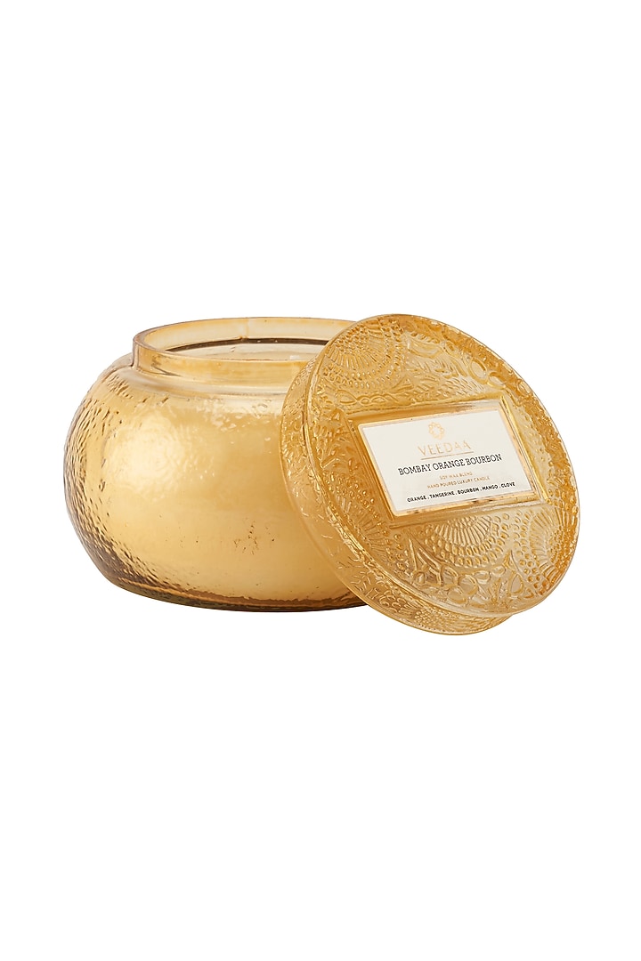 Bombay Orange Bourbon Glass Scented Candle by VEEDAA at Pernia's Pop Up Shop