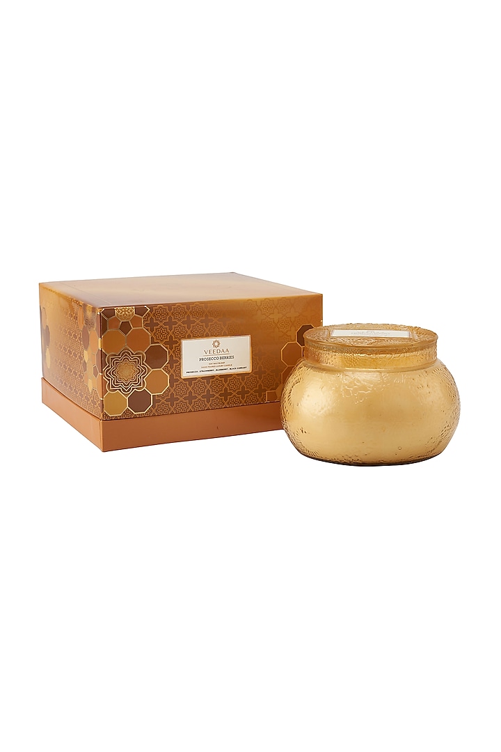 Prosecco Berries Dune Glass Scented Candle by VEEDAA
