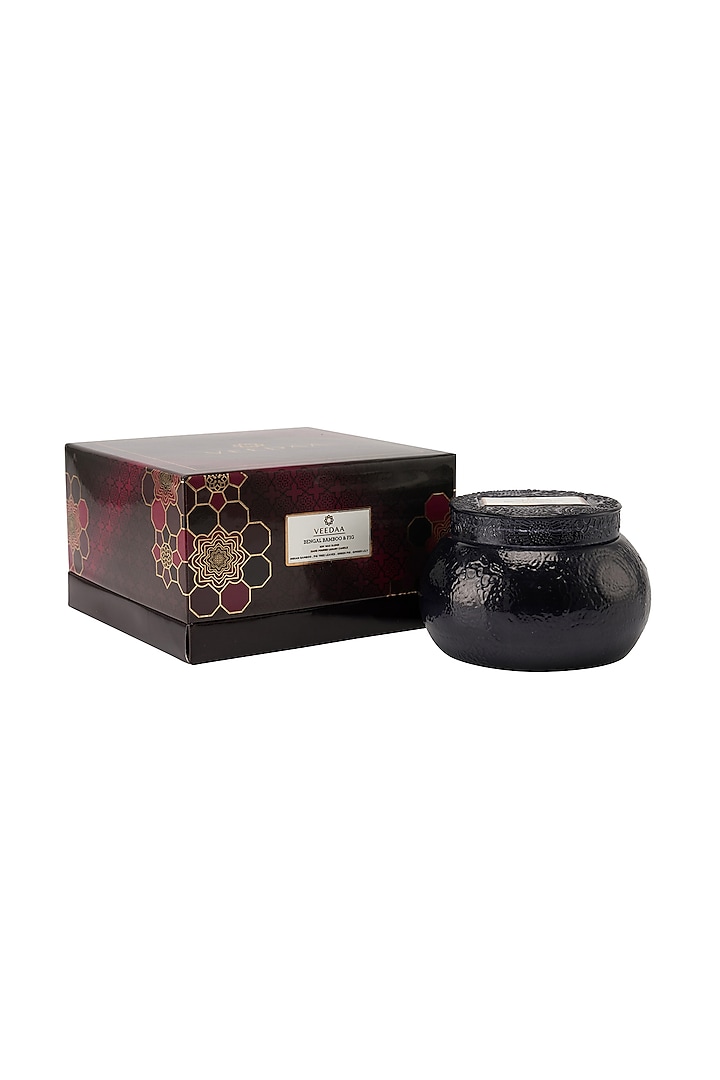 Bengal Bamboo & Fig Glass Scented Candle by VEEDAA