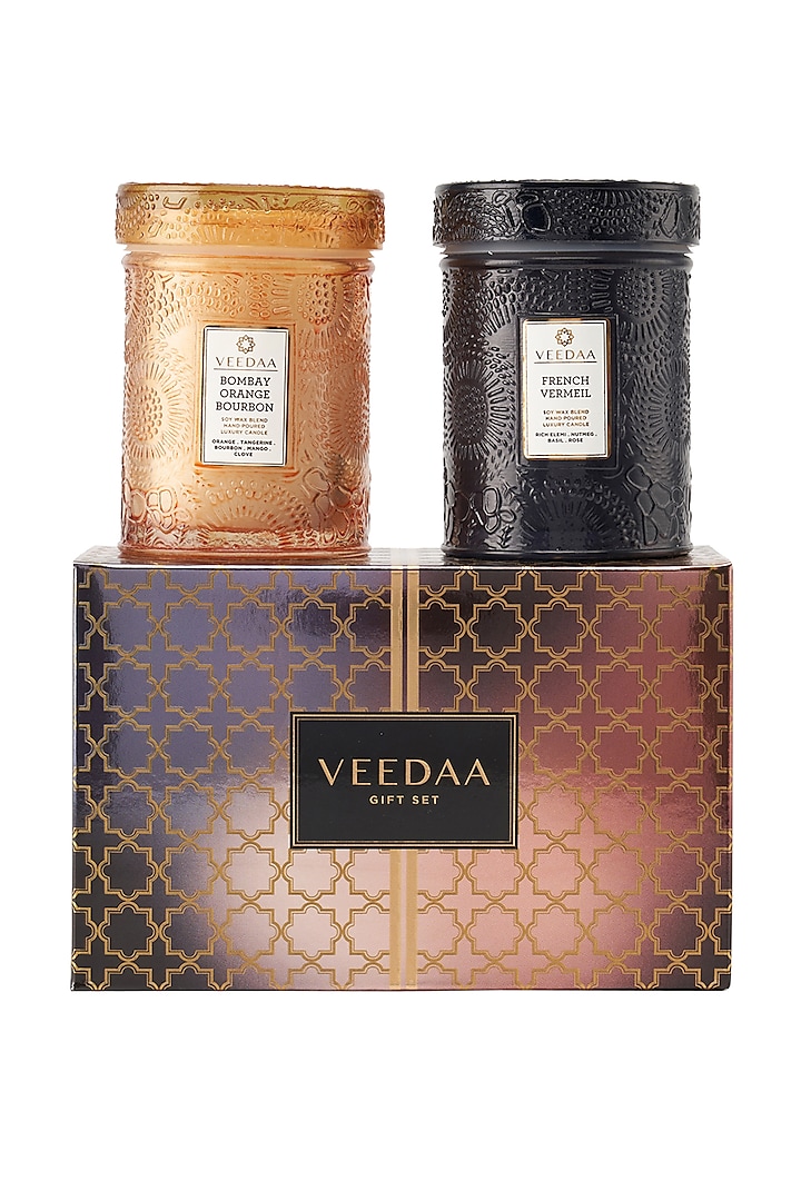 Fresh Orange & French Vermeil Scented Candle Gift Set (Set of 2) by VEEDAA