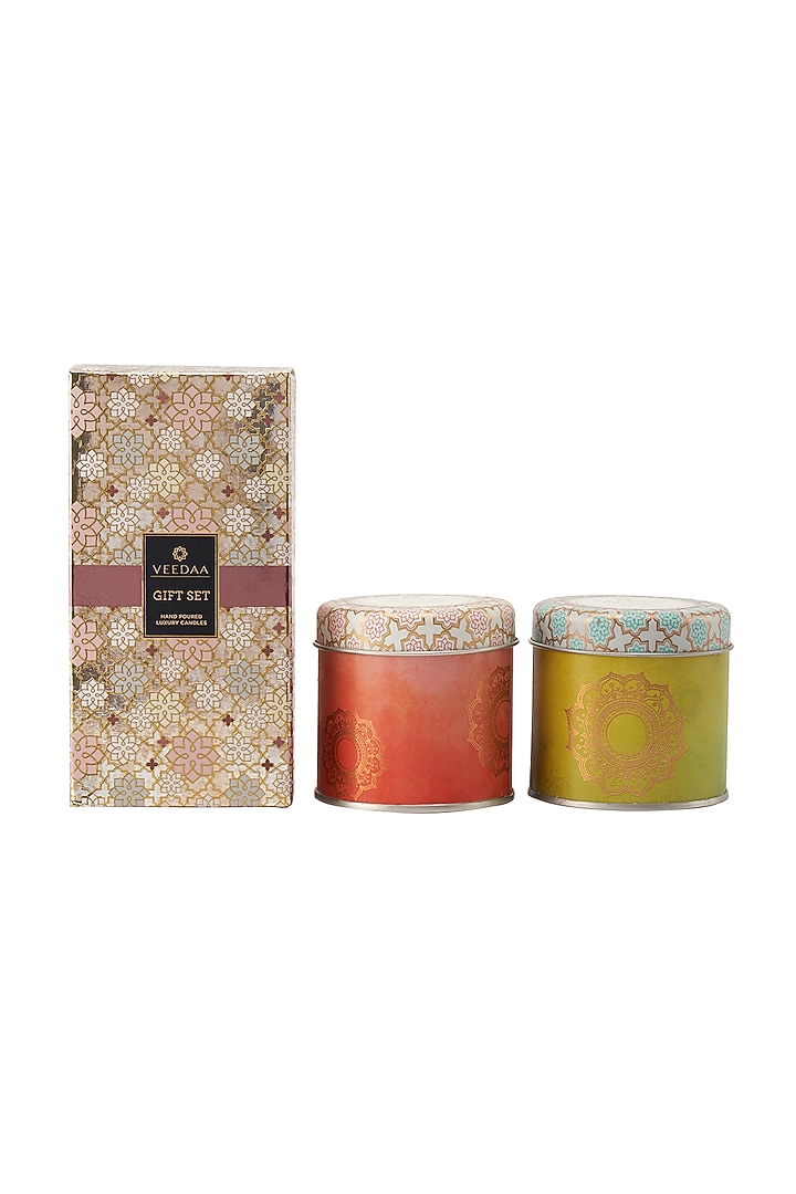 Indian Bamboo & Cedarwood Scented Candle Gift Set (Set of 2) by VEEDAA at Pernia's Pop Up Shop