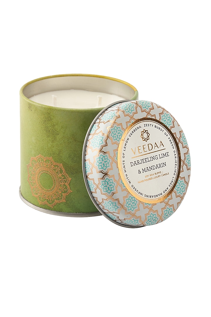 Darjeeling Lime & Mandarin Mason Tin Scented Candle by VEEDAA at Pernia's Pop Up Shop