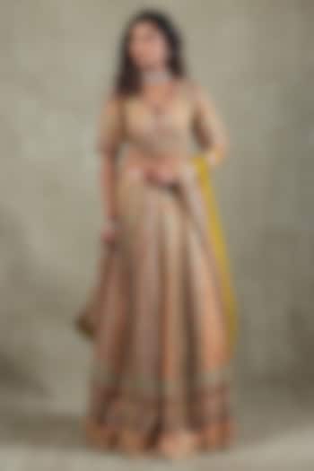 Mehendi Green Crepe Sequin Embellished Wedding Lehenga Set by Vedant G at Pernia's Pop Up Shop