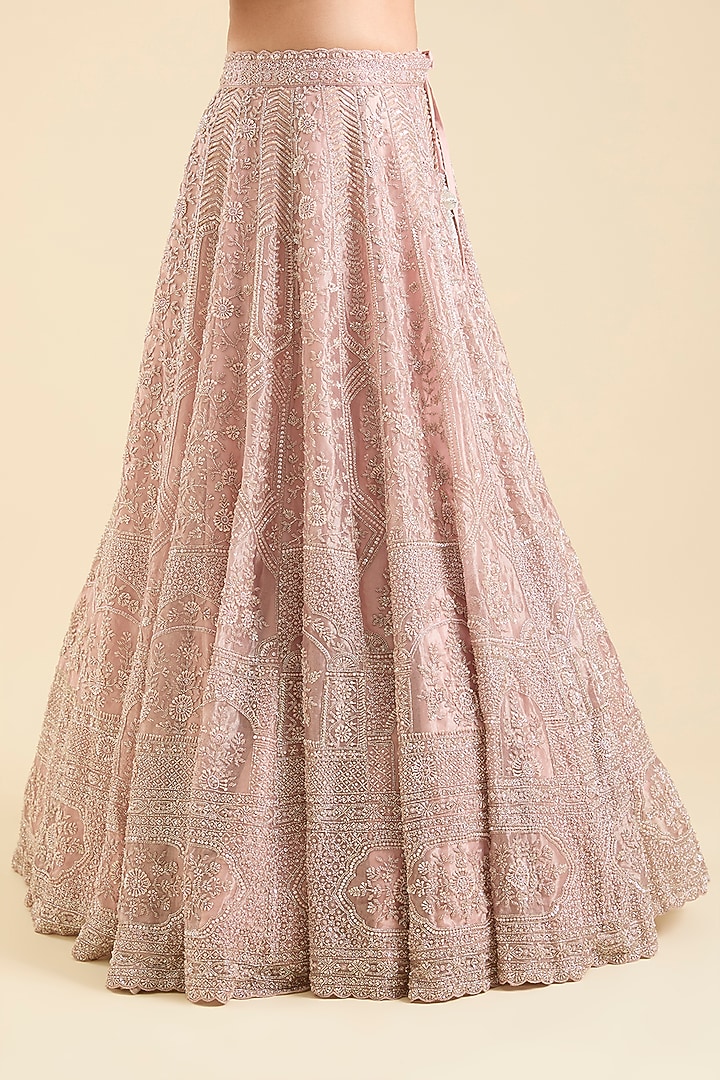 Lavender Tissue Sequins Embroidered Bridal Lehenga Set by Vedant G at Pernia's Pop Up Shop