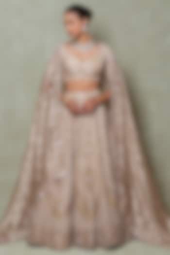 Brown Tissue Sequins Embroidered Bridal lehenga for 22 Lehenga Set by Vedant G at Pernia's Pop Up Shop