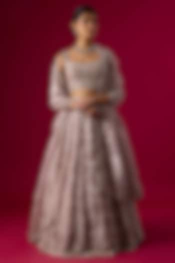 Lavender Tissue Cutdana Embroidered Bridal Lehenga Set by Vedant G at Pernia's Pop Up Shop