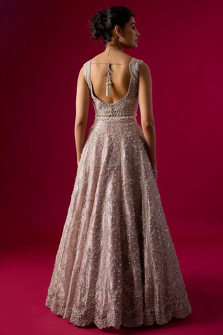 Lavender Tissue Cutdana Embroidered Bridal Lehenga Set by Vedant G at Pernia's Pop Up Shop