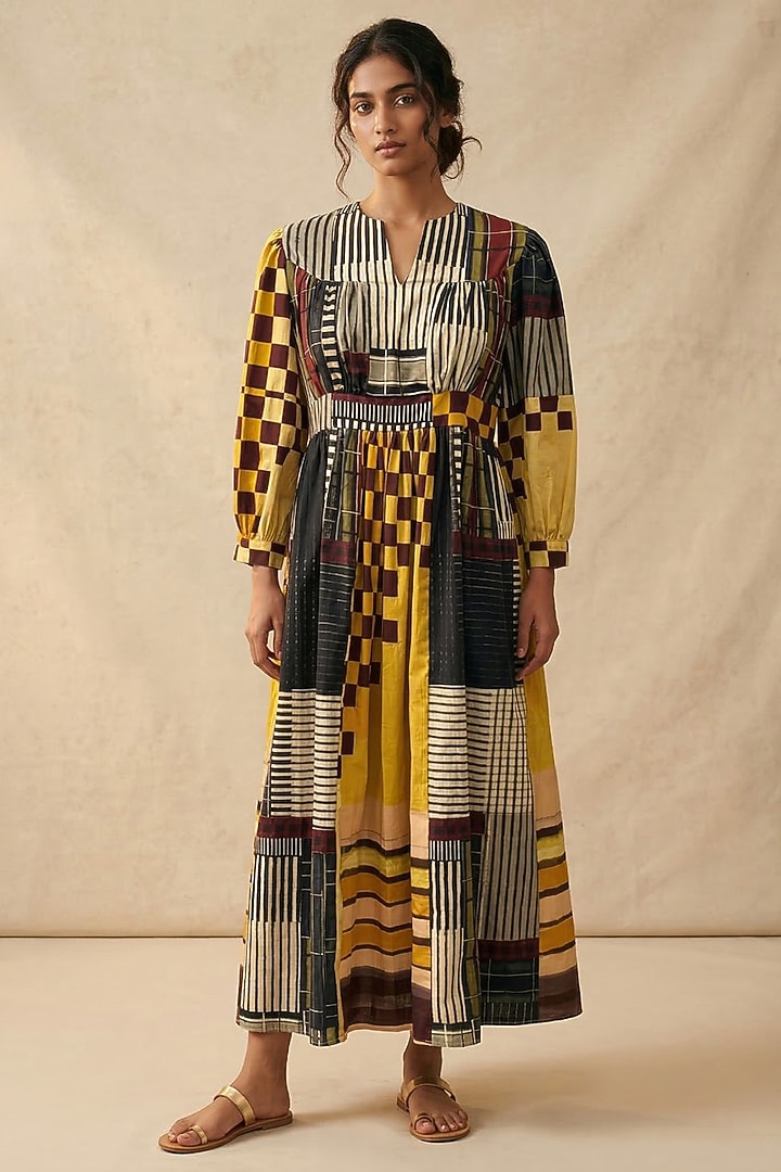 Multi-Colored Cotton Printed Summer Dress by Vedika M at Pernia's Pop Up Shop