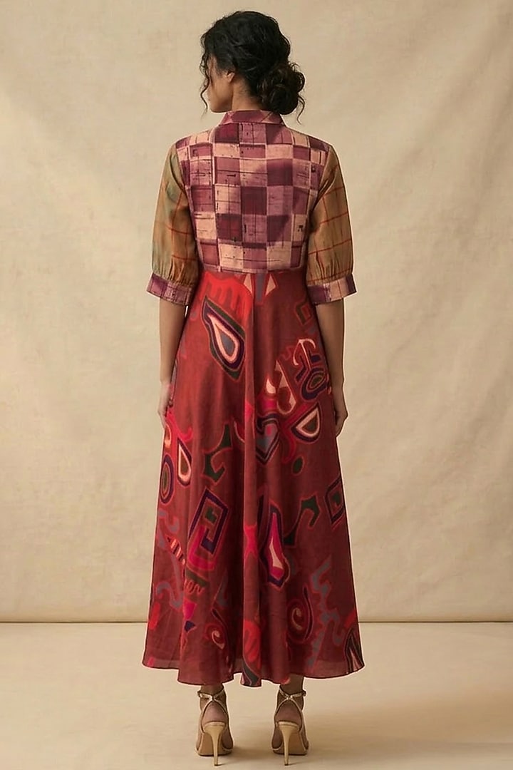 Multi-Colored Cotton Printed Summer Dress by Vedika M at Pernia's Pop Up Shop