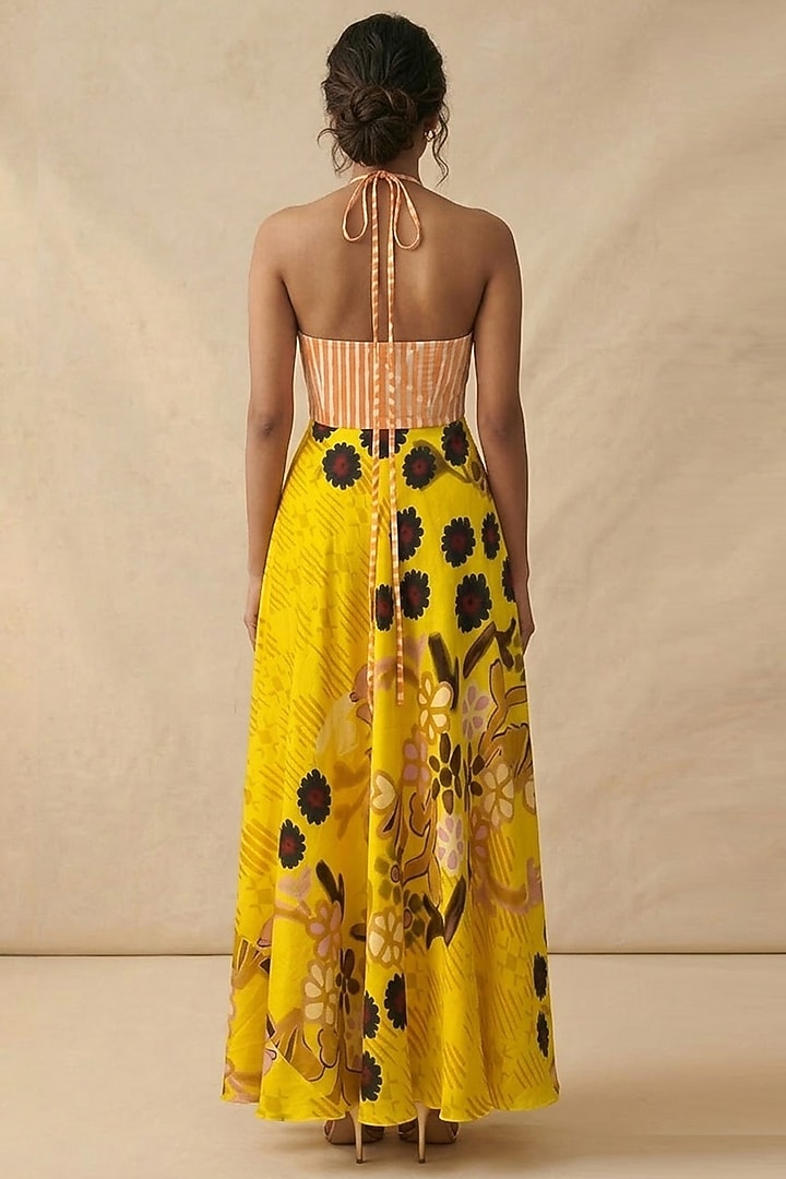Multi-Colored Cotton Satin Printed Summer Dress by Vedika M at Pernia's Pop Up Shop