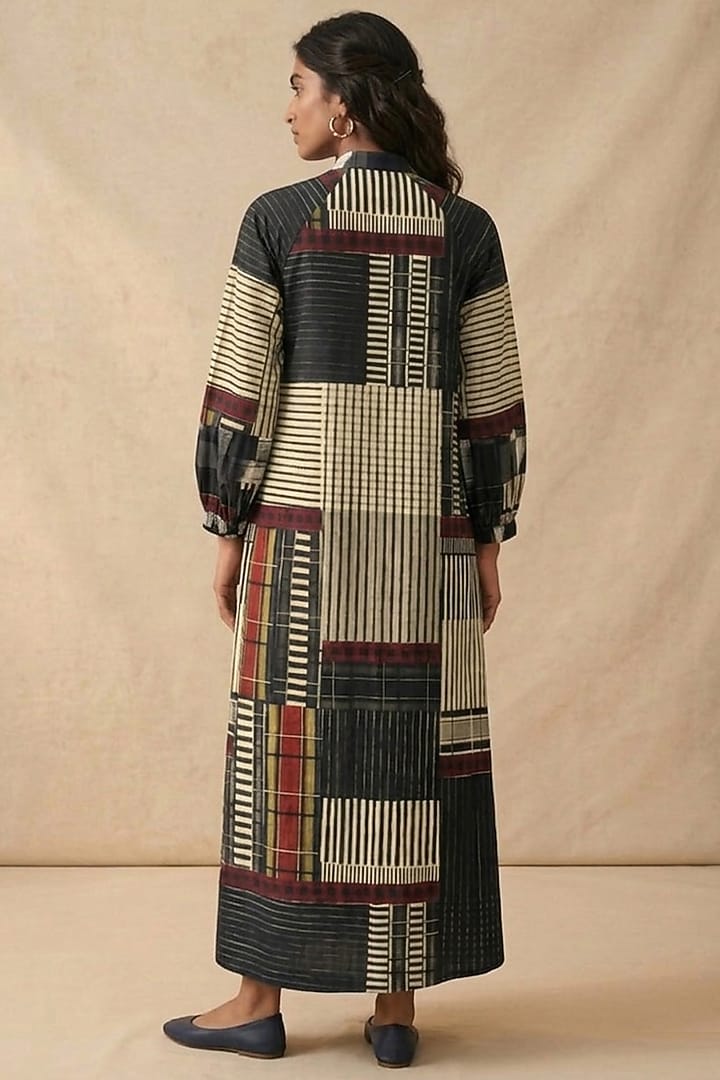 Black & White Cotton Printed Summer Dress by Vedika M at Pernia's Pop Up Shop