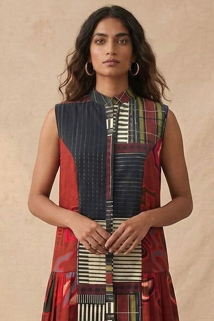 Multi-Colored Cotton Printed Summer Dress by Vedika M at Pernia's Pop Up Shop