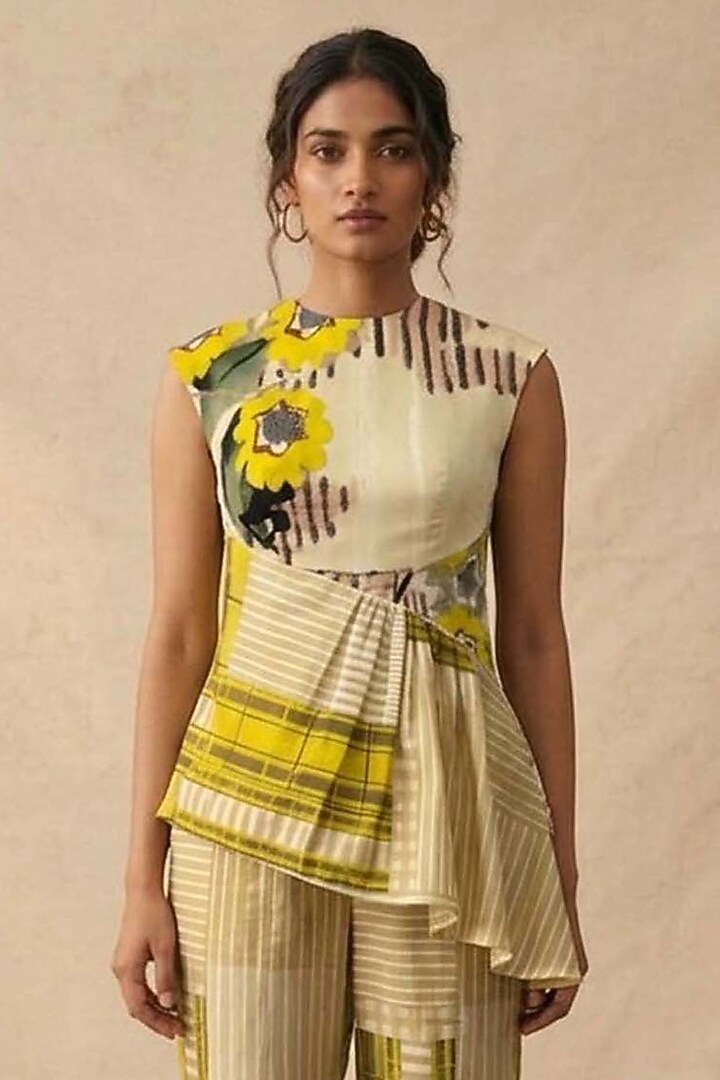 Green Cotton Printed Co-Ord Set by Vedika M at Pernia's Pop Up Shop
