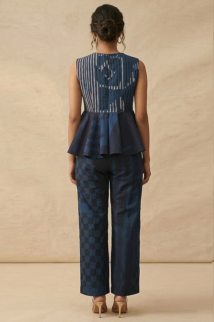 Blue Cotton Printed Co-Ord Set by Vedika M at Pernia's Pop Up Shop