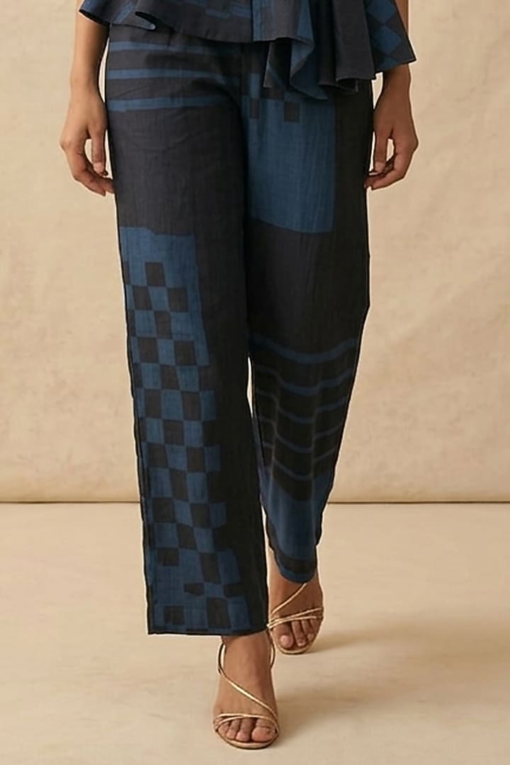 Blue Cotton Printed Co-Ord Set by Vedika M at Pernia's Pop Up Shop