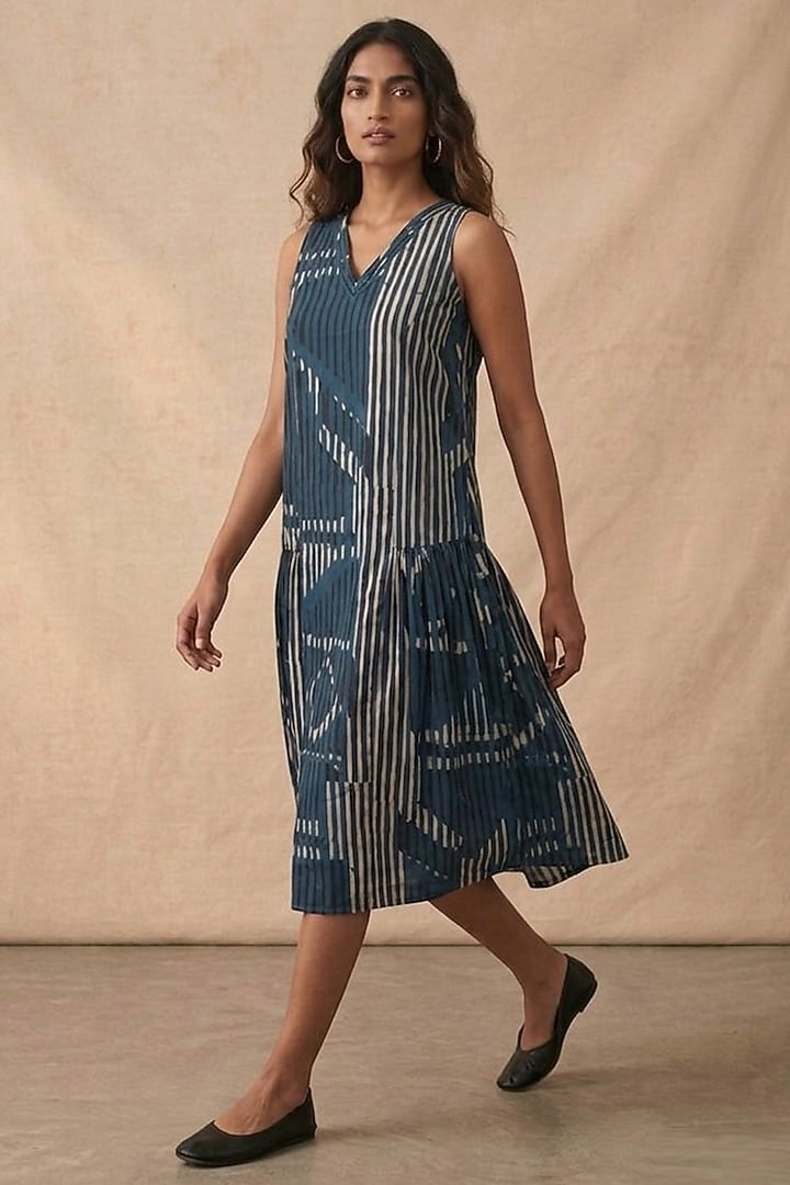 Multi-Colored Cotton Printed Jacket Summer Dress by Vedika M at Pernia's Pop Up Shop