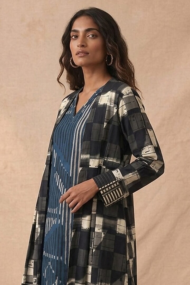 Multi-Colored Cotton Printed Jacket Summer Dress by Vedika M at Pernia's Pop Up Shop