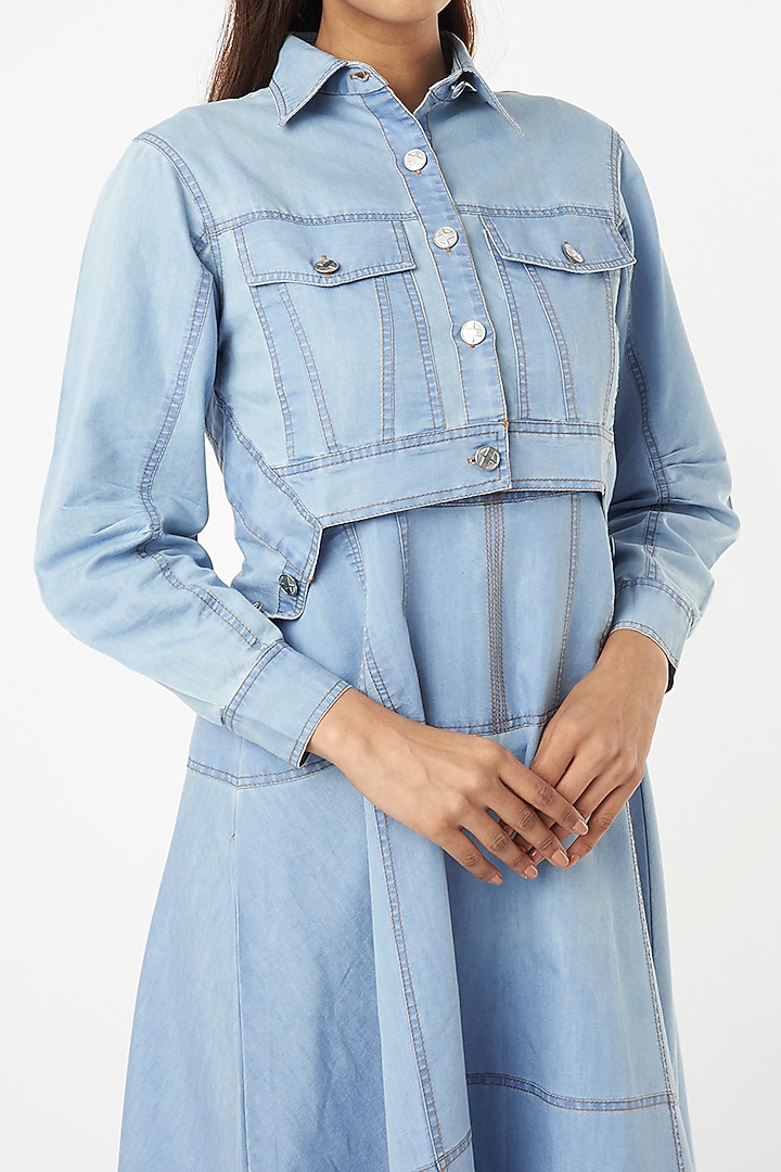Blue Denim Jacket Summer Dress by Veera Wear at Pernia's Pop Up Shop