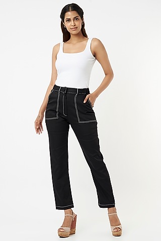 Black Cotton Culottes by Veera Wear