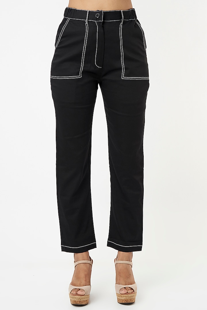 Black Cotton Culottes by Veera Wear at Pernia's Pop Up Shop