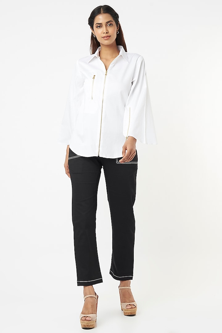 White Cotton Shirt by Veera Wear