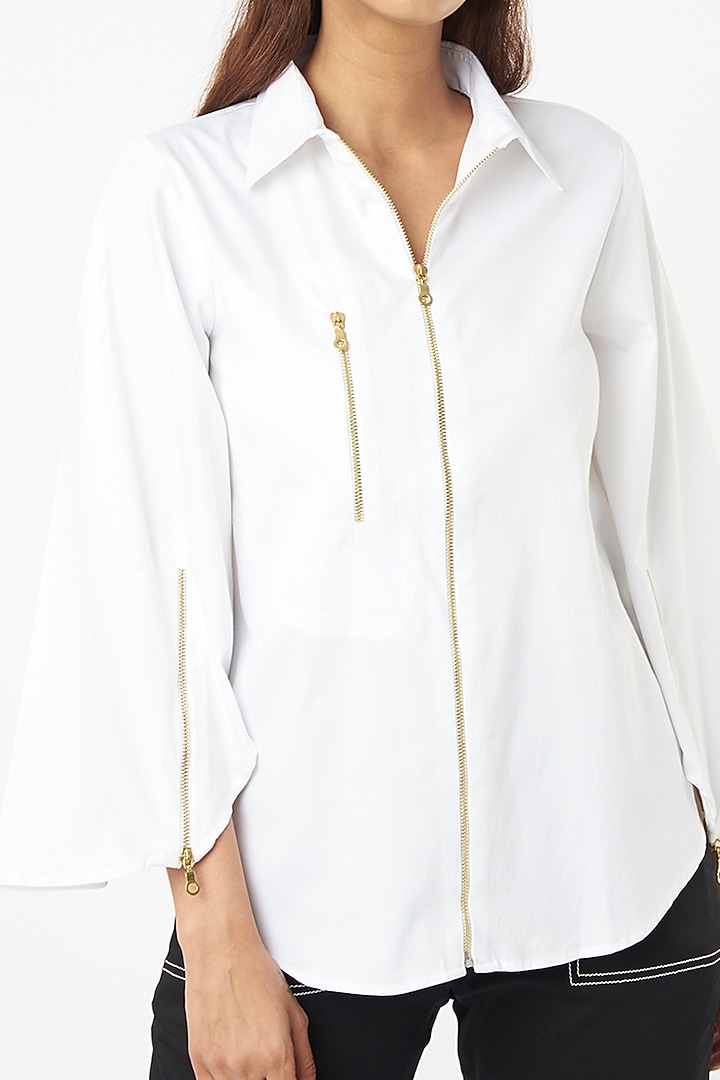 White Cotton Shirt by Veera Wear at Pernia's Pop Up Shop
