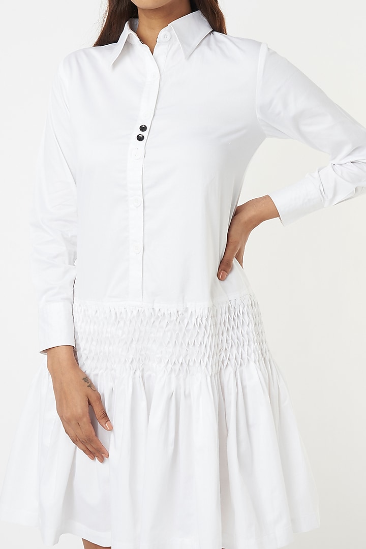 White Cotton Summer Dress by Veera Wear at Pernia's Pop Up Shop