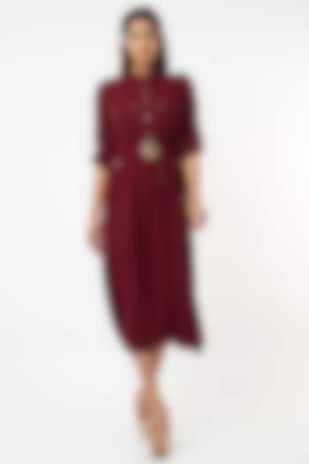 Maroon Georgette Dress by Veera Wear