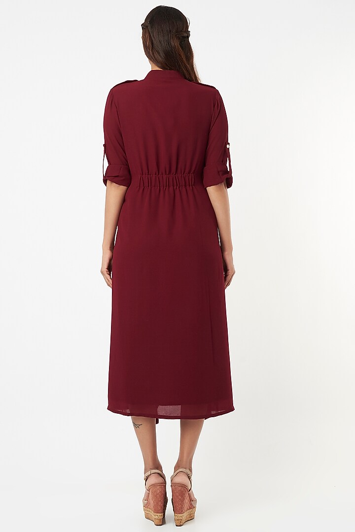 Maroon Georgette Summer Dress by Veera Wear at Pernia's Pop Up Shop