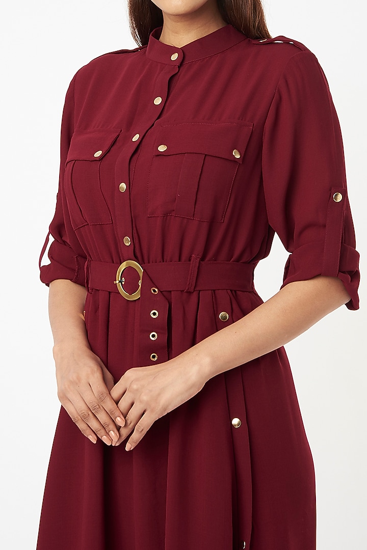 Maroon Georgette Summer Dress by Veera Wear at Pernia's Pop Up Shop